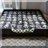 Z04. MacKenzie-Childs dog bed pad 28” x 36” and Pottery Barn dog bed wooden frame. - $30 